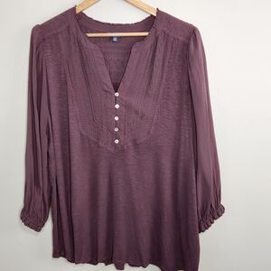 Democracy Tunic Size 2X Peasant V Neck boho cottagecore